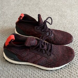 Adidas Burgundy and Black Athletic Sneakers
